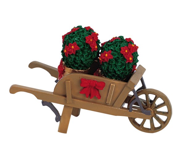 LEMAX - Wheelbarrow With Poinsettias